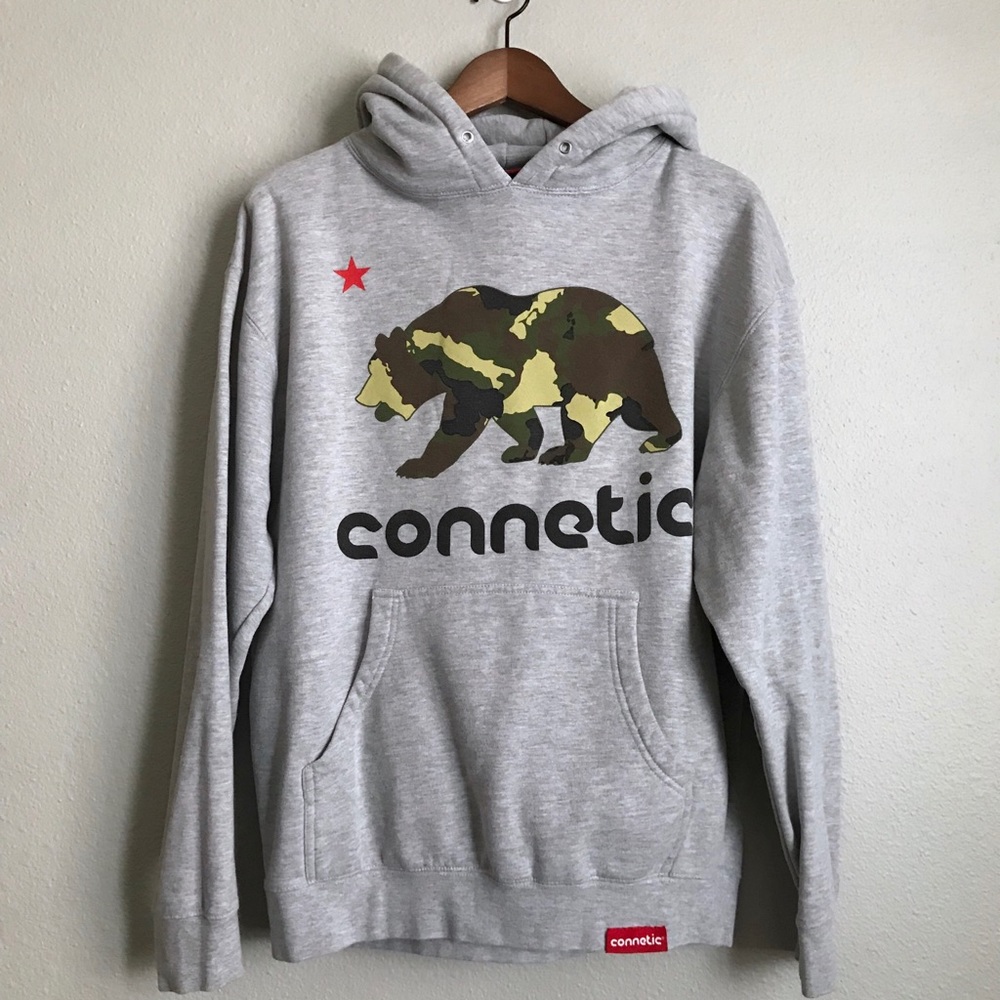 Connetic | Men’s Gray Hoodie Cali Bred | Size Med
